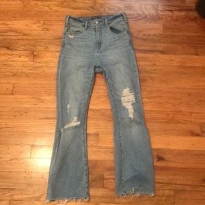 Abercrombie High Rise Ankle Flare Jeans
